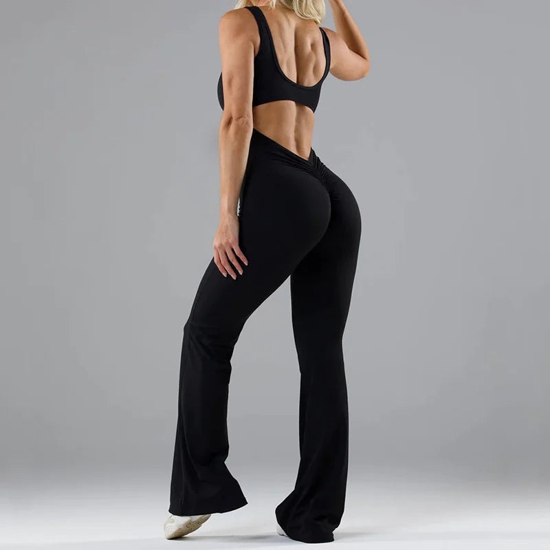 Seamless Hollow Yoga Bodysuit - Women's Casual Activewear - EssentialEssentials1