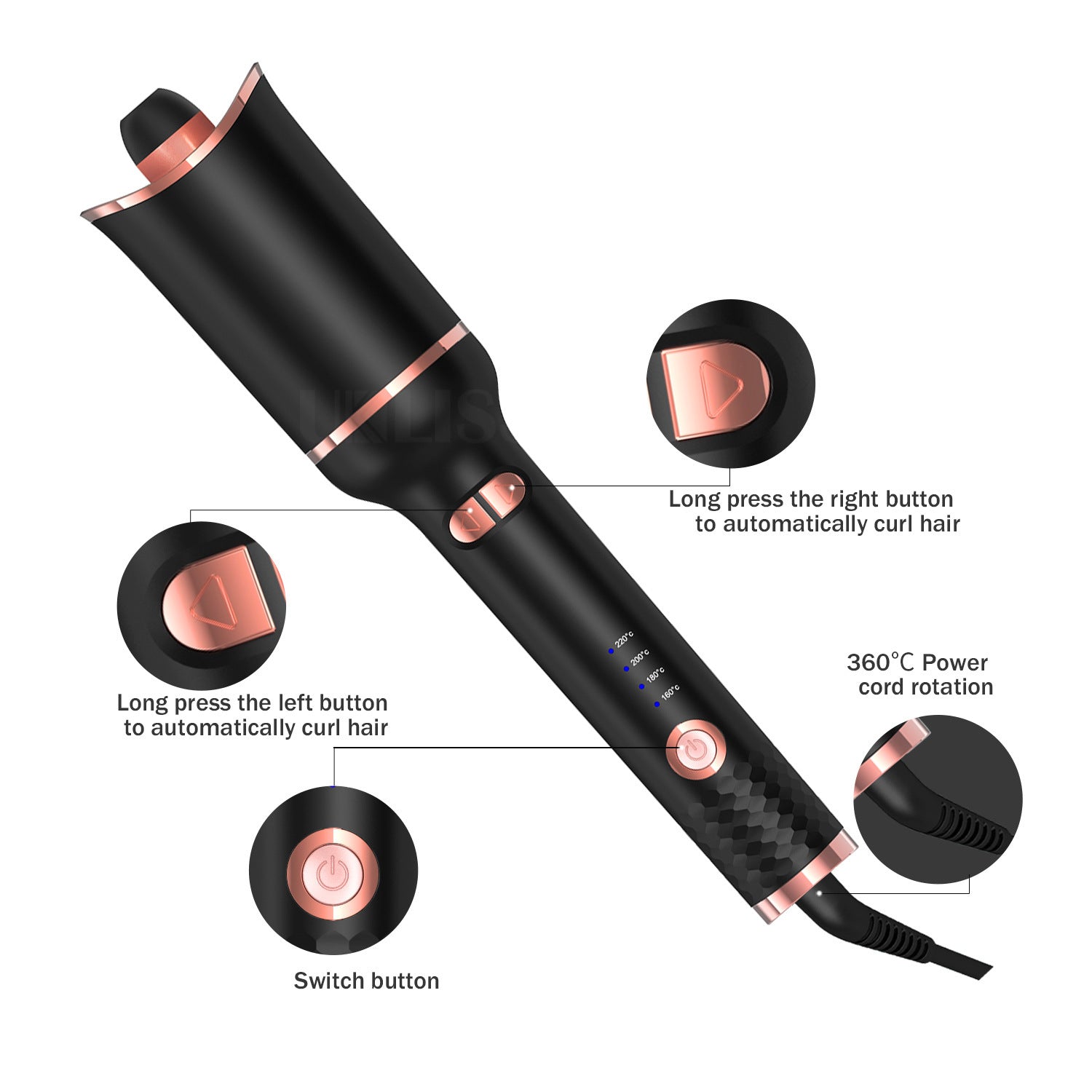 Cordless Automatic Hair Curler - EssentialEssentials1
