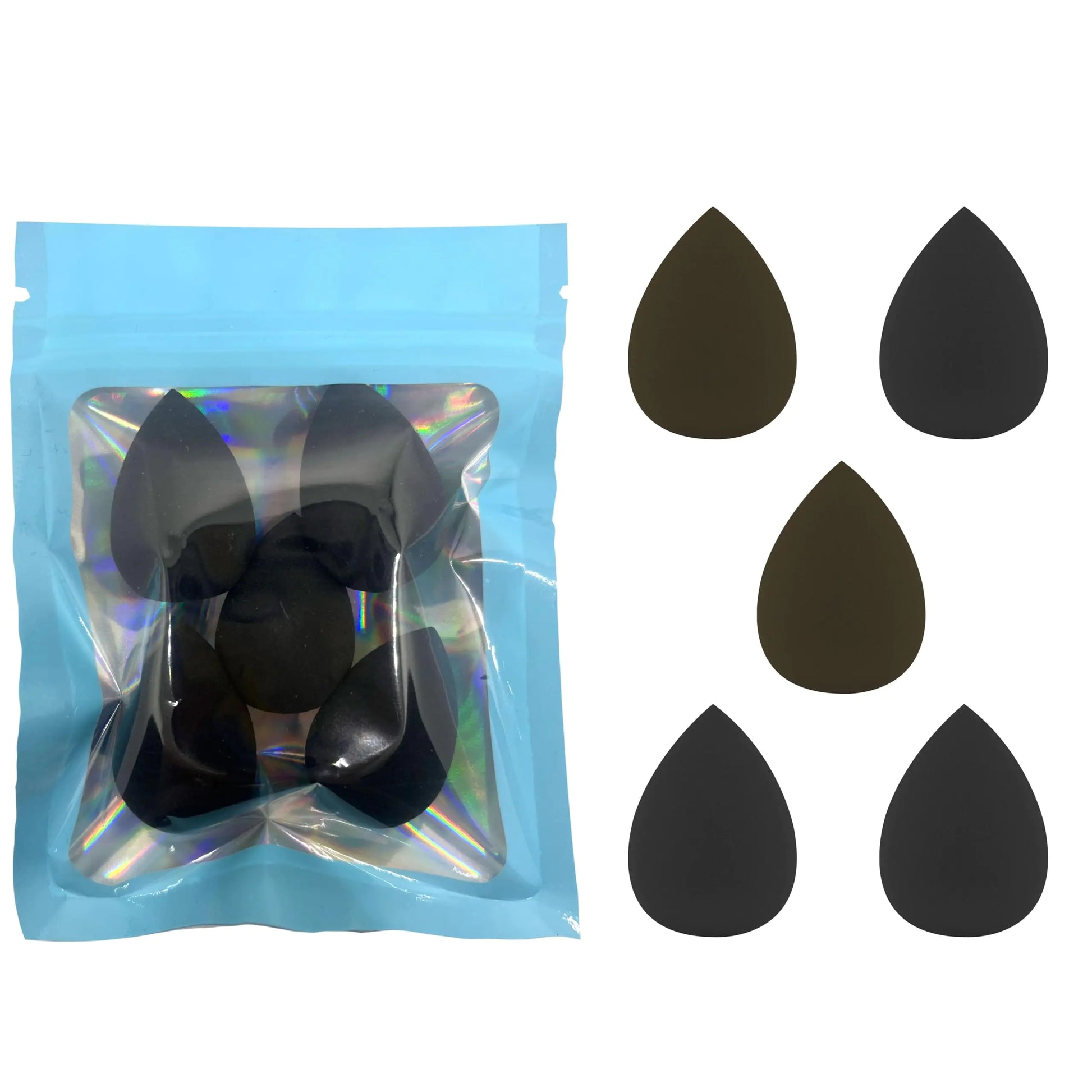 5PCS Mini Beauty Blender Mini Makeup Sponges Soft and Flexible Multi Colored Beauty Blender Sponge for Foundation Powder Liquid Beauty Gift Set (Black) - EssentialEssentials1