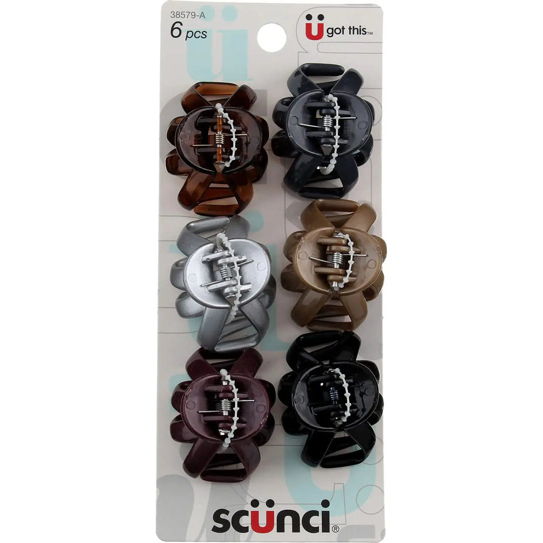 Scunci Beauty Octopus Jaw Size 6pk Scunci Efforless Beauty 4cm Octopus Jawclips 6 Pack - EssentialEssentials1