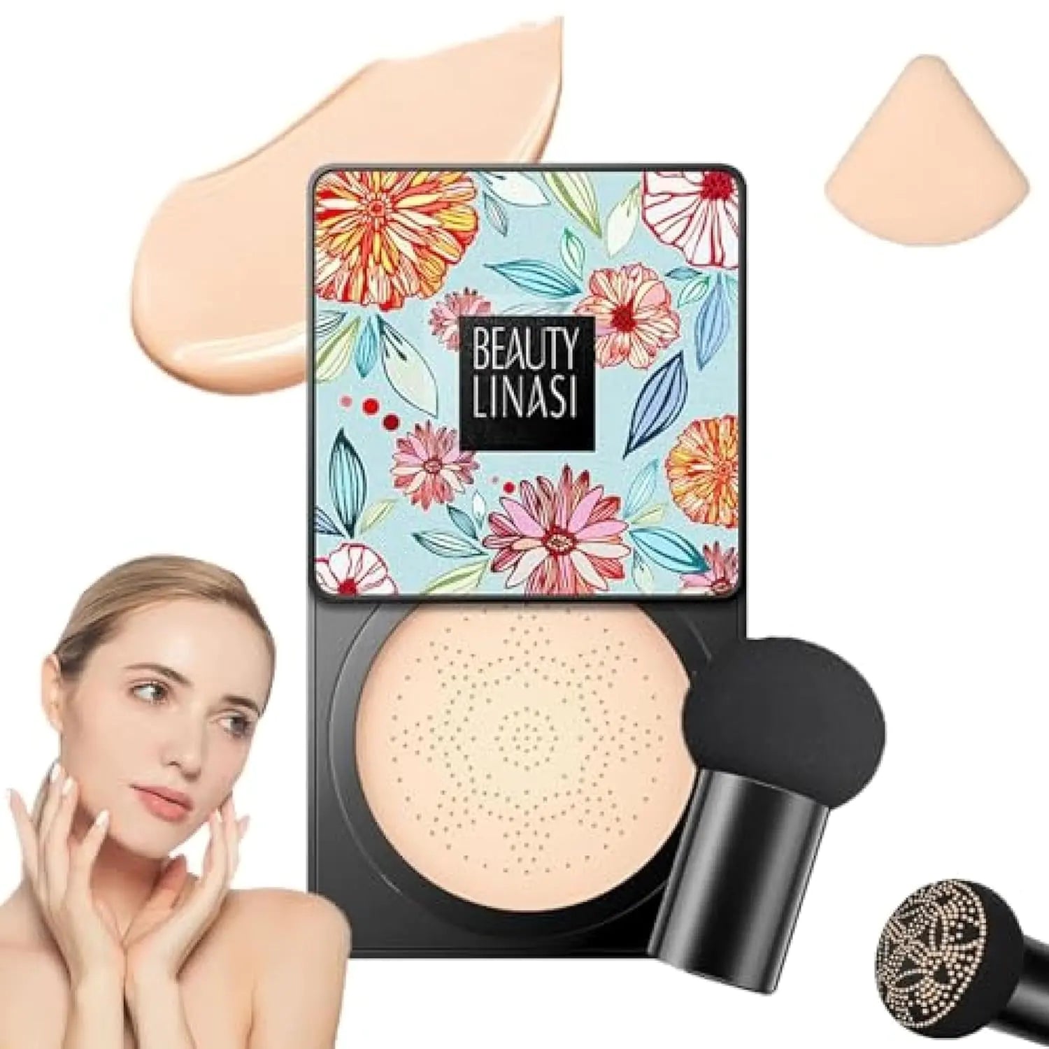 Beauty Cream Beauty Linasi Clear Cover Beauty Cream Air Cushion Cc Cream Moisturizing Concealer Makeup Long Lasting (A-Lvory) - EssentialEssentials1