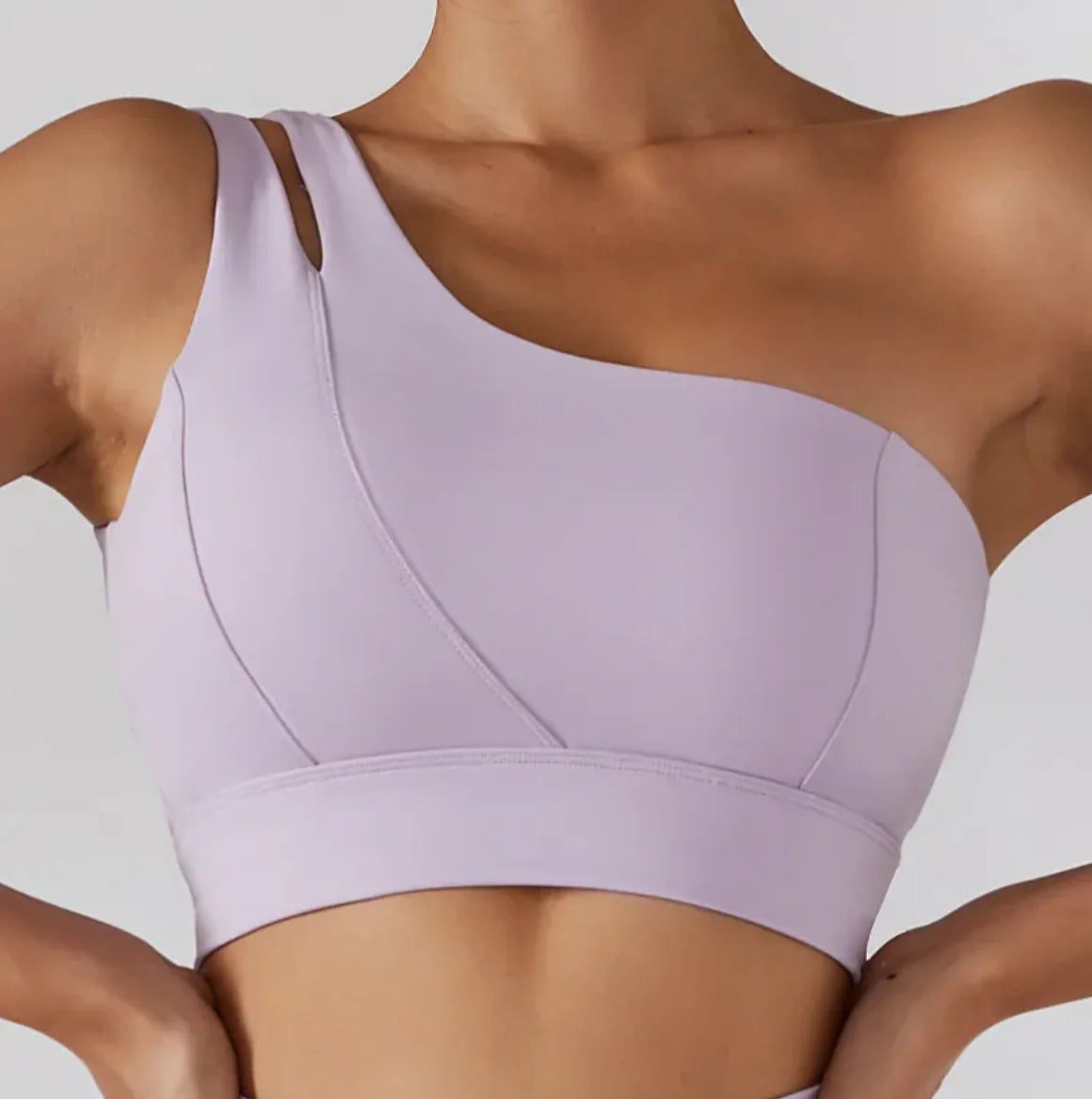 Ribbed One Shoulder Stretch Yoga Bra & Shockproof Women's Activewear Set - EssentialEssentials1